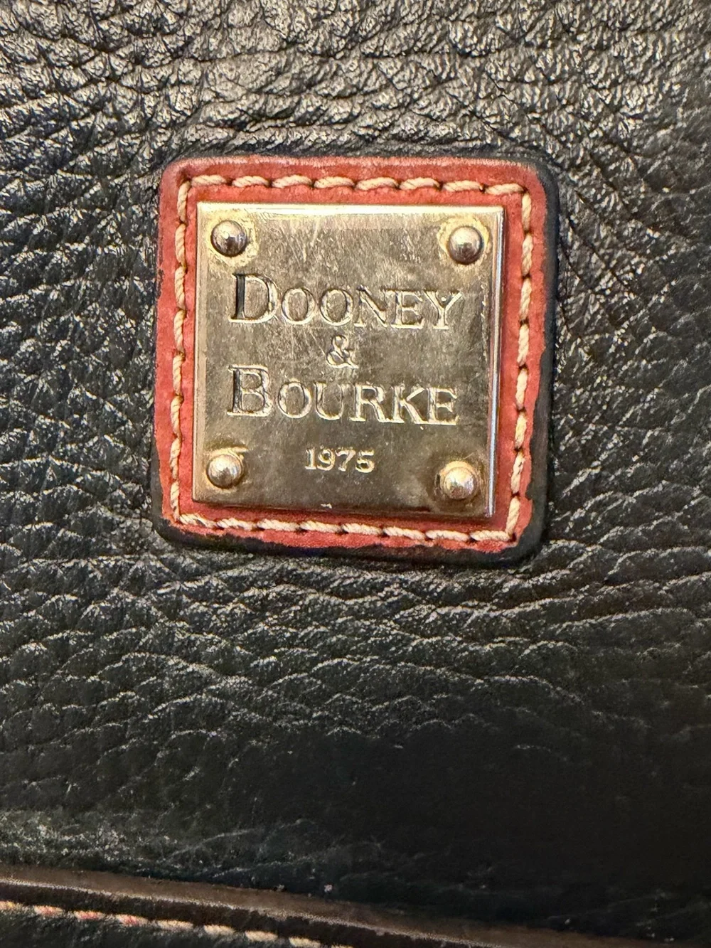 Dooney & Bourke Lexington 14" Shopper Dark Navy Tan Pebbled Leather Shoulder Bag - Picture 12 of 14